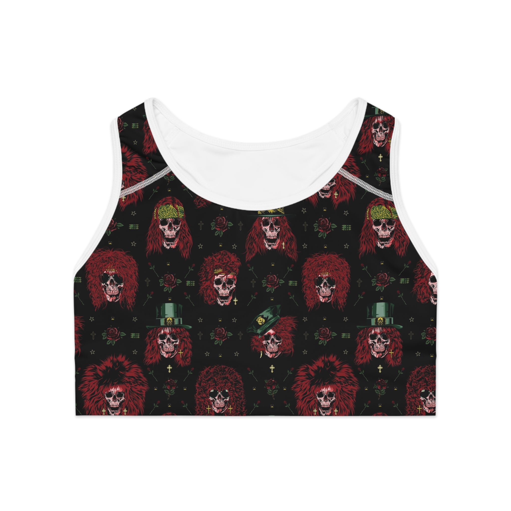 Rock N Roll Never Gets Old Skull Sports Bra
